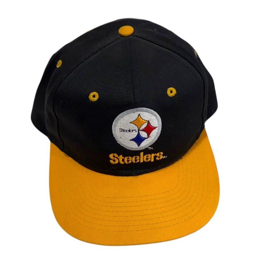Vintage Pittsburgh Steelers Snapback Hat OSFA Two Tone Embroidered Logo 7‎